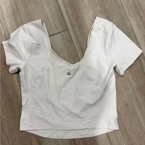 lululemon athletica White Short-Sleeve Scoop Neck Athletic Tee